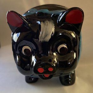 RELCO CREATION PIGGY BANK Made in Japan Mini brown redware ceramic